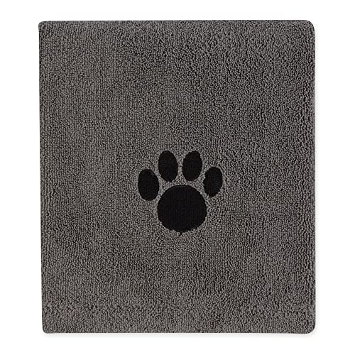Bone Dry Embroidered Pet Towel, 44 x 27.5", Gray