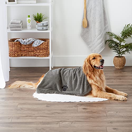 Bone Dry Embroidered Pet Towel, 44 x 27.5", Gray