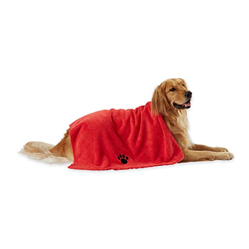 Bone Dry Embroidered Pet Towel, 44 x 27.5", Red