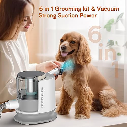 MEGADOO Pet Hair Grooming Kit with Vacuum