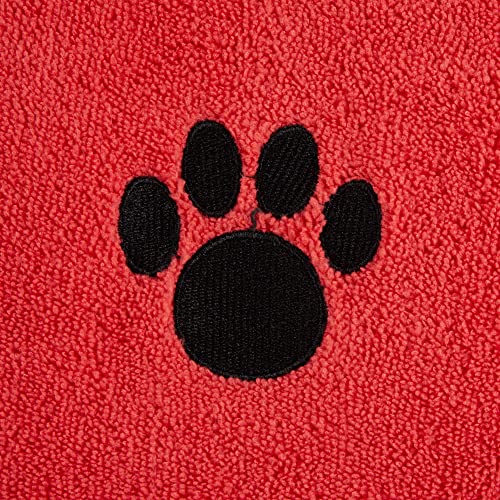 Bone Dry Embroidered Pet Towel, 44 x 27.5", Red