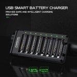 POWEROWL 8-Bay USB Battery Charger for AA/AAA