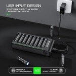 POWEROWL 8-Bay USB Battery Charger for AA/AAA