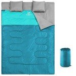 Oaskys Waterproof Double Sleeping Bag with Pillows
