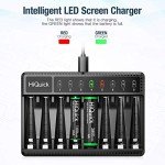 HiQuick 8-Bay Rechargeable Battery Charger Bundle