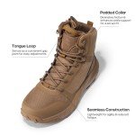 Men's Lightweight Tactical Combat Boots with Zipper