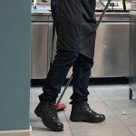 Men's Tactical Leather Side Zipper Boots - Black