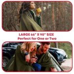 Olive Drab Fire-Resistant Wool Survival Blanket 66"x90