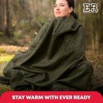 Olive Drab Fire-Resistant Wool Survival Blanket 66"x90