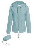 Women's Packable Waterproof Hooded Rain Jacket