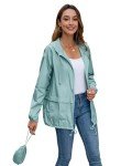 Women's Packable Waterproof Hooded Rain Jacket