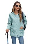 Women's Packable Waterproof Hooded Rain Jacket