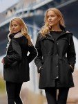 Women's Waterproof Hooded Rain Jacket - Black