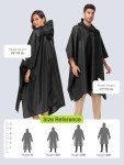 SaphiRose Waterproof Hooded Rain Poncho for Adults