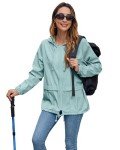 Women's Packable Waterproof Hooded Rain Jacket