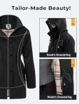 Women's Waterproof Hooded Rain Jacket - Black
