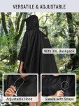 SaphiRose Waterproof Hooded Rain Poncho for Adults