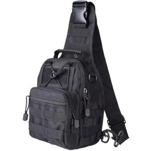 Black Tactical Sling Bag for Outdoor Adventures