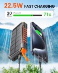 Riapow 27000mAh Solar Power Bank with Flashlights