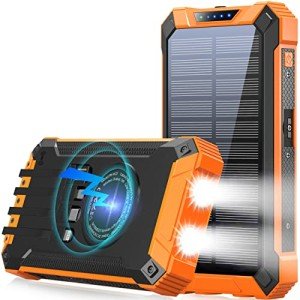 36000mAh Solar Power Bank with Dual Flashlights
