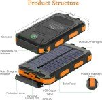Solar Power Bank 38800mAh - Waterproof, Portable Charger