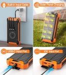 36000mAh Solar Power Bank with Dual Flashlights