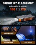 Riapow 27000mAh Solar Power Bank with Flashlights