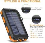 Solar Power Bank 38800mAh - Waterproof, Portable Charger