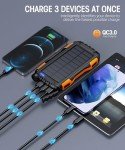 Solar Power Bank with 42800mAh Capacity and Flashlight
