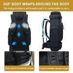 Vaupan 80L Tactical Waterproof Backpack for Adventures