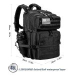 LHI 45L Tactical Backpack - Military Assault Pack