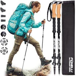 Foxelli Lightweight Carbon Fiber Trekking Poles