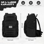 40L Tactical Backpack with Molle System - Black