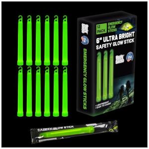 12 Military Grade Emergency Glow Sticks - Ultra Bright