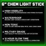 12 Military Grade Emergency Glow Sticks - Ultra Bright