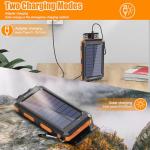 20000mAh Waterproof Solar Charger with LED Flashlight