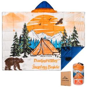 IcthyoStride Waterproof Camping Blanket with Hood