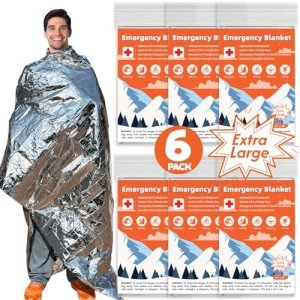 6 Pack Extra Large Emergency Thermal Blankets