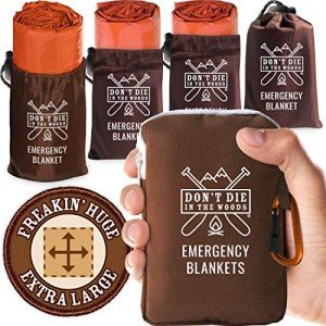Survival Orange Mylar Emergency Blankets 4-Pack