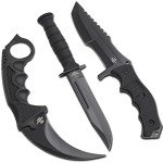Tactical Snake Eye Triple Knife Set - Black