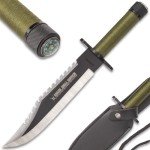 Jungle Survival Knife with Sheath - 10" Blade