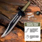 Jungle Survival Knife with Sheath - 10" Blade