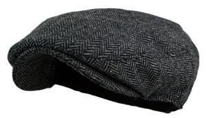 Men's Herringbone Tweed Wool Blend Newsboy Hat