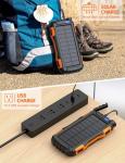 Solar Power Bank with 42800mAh Capacity and Flashlight