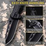 Tactical Pocket Knife with Fire Starter & Whistle