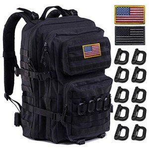 R.SASR Black Military Tactical Molle Backpack