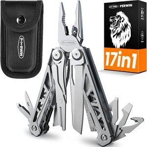 PERWIN 17-in-1 Multitool with Pocket Knife & Sheath