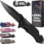 Compact EDC Pocket Knife with Serrated Blade