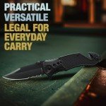 Compact EDC Pocket Knife with Serrated Blade