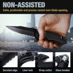 Compact EDC Pocket Knife with Serrated Blade